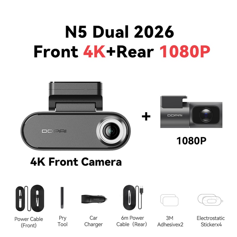 Dual Dash Cam With GPS AI Night Vision Front Rear Recording 6