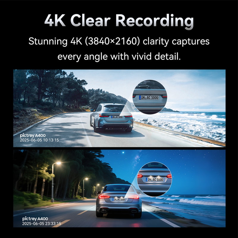 Pictrey Dash Cam with WiFi ADAS Safety Alerts & Night Vision