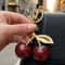 Cherry Blossom Charm Keychain Cute Fruit Bag Charm & Car Key Accessory