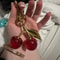 Cherry Blossom Charm Keychain Cute Fruit Bag Charm & Car Key Accessory