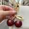 Cherry Blossom Charm Keychain Cute Fruit Bag Charm & Car Key Accessory
