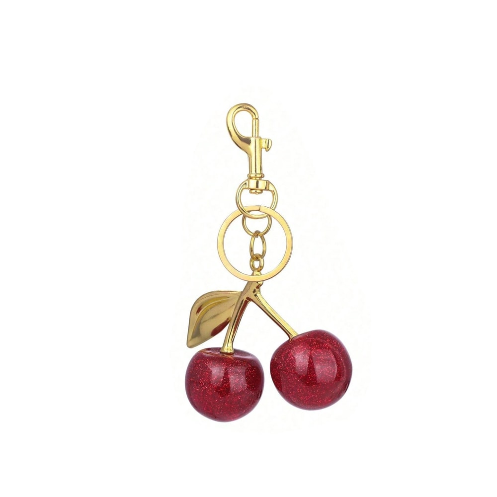Cherry Blossom Charm Keychain Cute Fruit Bag Charm & Car Key Accessory