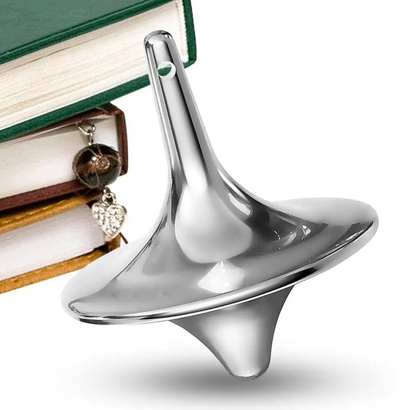 InceptionInspired Metal Spinning Top Gyroscope Stress Relief Desk Toy 3