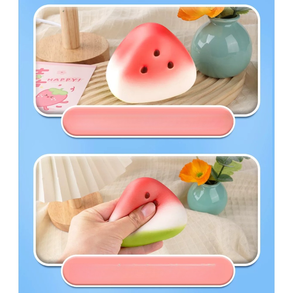 Watermelon Squishy Stress Relief Toy Slow Rising Fidget Squeeze for Anxiety & Focus
