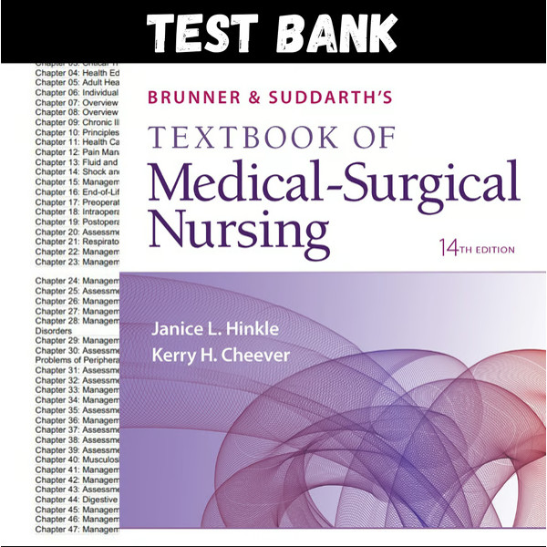 Latest 2023 Brunner And Suddarths Textbook Of Medical Surgical Nursing 14 Edition by Hinkle Test bank  All Chapters (1).PNG
