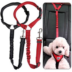 Pet Car Seat Belt Dog Leash with Buffer Elastic Reflective Safety Rope