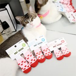 Non-Slip Rubber Particles Cat Dog Socks