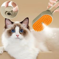 Pet Steam Brush Cat Dog Cleaning Steamy Spray Massage Beauty Comb 3 In 1 Hair Removal Grooming Supplies