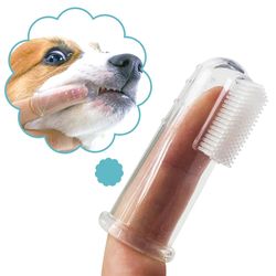 Soft Pet Finger Toothbrush Dog Brush Bad Breath Tartar Teeth Care Tool