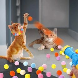 Cat Toys Interactive Launch Training Toy For Pet Kitten Creative Mini Shooting Gun Games Stretch Plush Ball Toys