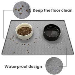 Pet Placemat Dog Food bowl Mat Cat Feed Mat Drinking Feeding Placemat Silicone Waterproof