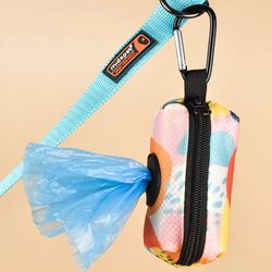 Abstract Designer Print Cute Design Pet Poop Bag Holder Dispenser Without Poop Bag And Leashes Can Attached With Any Dog