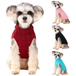 Dog Sweater for Small Dogs Puppy Clothes Winter Warm Turtleneck Schnauzer Costume Pet Clothing