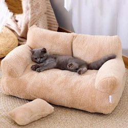 Luxury Cat Bed Sofa Winter Warm Cat Nest Pet Bed for Small Medium Dogs Cats Comfortable Plush