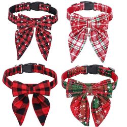 Cotton Christmas Snowflake Bow Dog Collars Puppy Pet Dog Accessories Dog Collar for Small Large Dogs