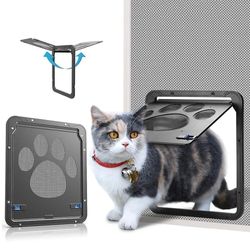 Large Dog Cat Screen Door Lockable Self-Closing Function Sturdy Pet Door