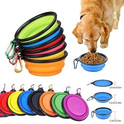 350ml Folding Portable Silicone Dog Bowl With Carabiner