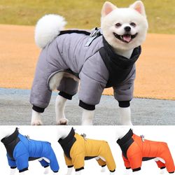Winter Warm Dog Jacket Reflective Four Legged Clothes Outdoor Waterproof Windproof