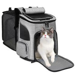 Pet Out Puppy Backpack Expandable Pet Bag Large Capacity Breathable Portable Cat Backpack Foldable Dog Bag