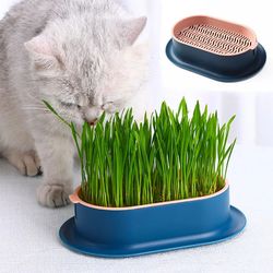 Pet Cat Sprout Dish Growing Pot Hydroponic Plant Cat Grass Germination Dish Greenhouse Grow Box Reusable