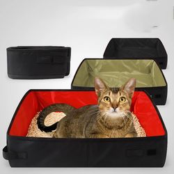 Fold Cat Litter Box Cat Portable Waterproof Outdoor Travel Pet Litter Box Dog Toilet Tray Folding