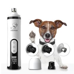Electric Pet Nail Grinder LED Light Cat Dogs Nail Clippers USB Rechargeable Paws Nail Cutter Grooming Trimmer