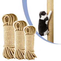 Natural Sisal Rope Cat Scratcher Rope Tree Scratching DIY Toy Paw Claw Furniture Protector Scratching Post