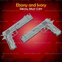 Ebony and Ivory Cosplay Devil May Cry - STL File 3D print model