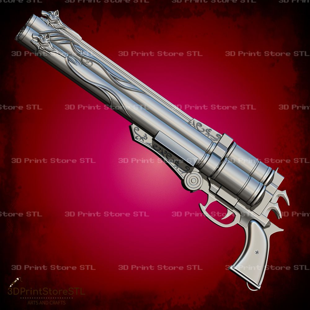Vincent Valentine Cerberus Gun Cosplay Final Fantasy STL File 3D Print Model 1