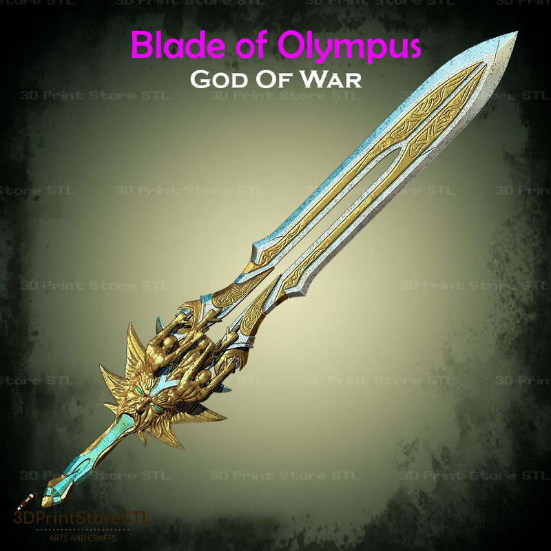 Blade Of Olympus Cosplay God Of War STL File 3D Print Model 0
