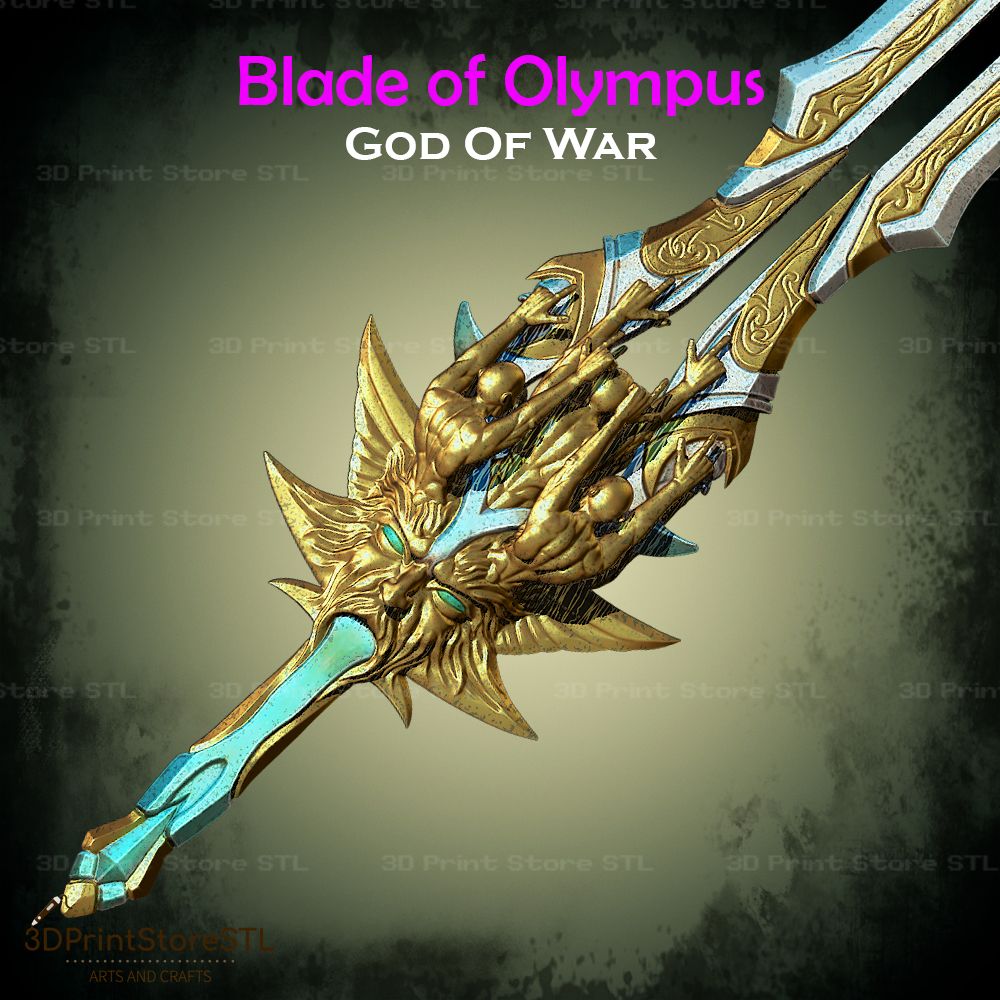 Blade Of Olympus Cosplay God Of War STL File 3D Print Model 2