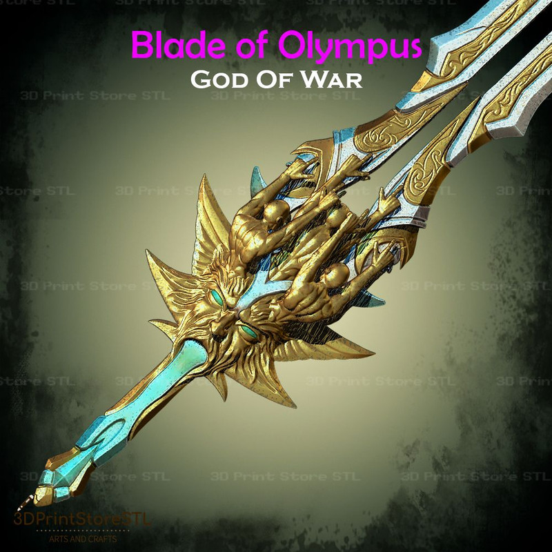 Blade Of Olympus Cosplay God Of War STL File 3D Print Model 2
