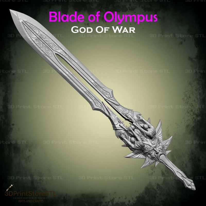 Blade Of Olympus Cosplay God Of War STL File 3D Print Model 4