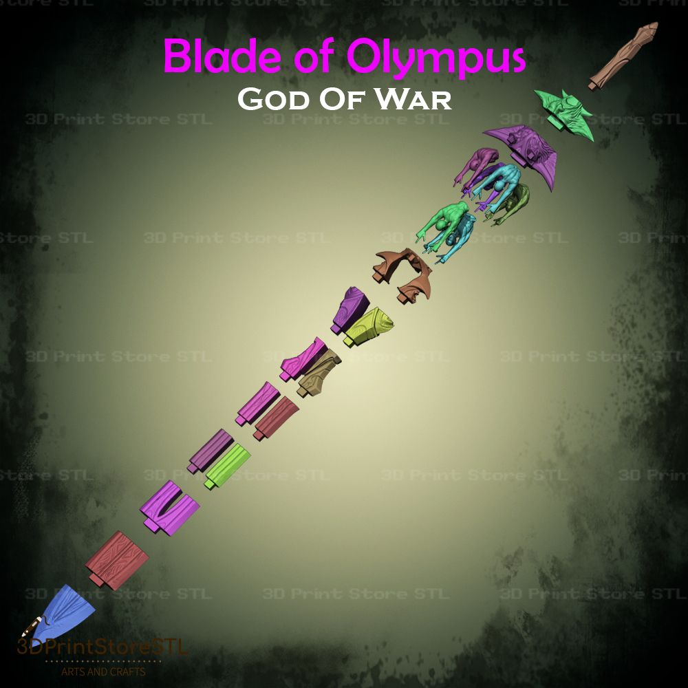 Blade Of Olympus Cosplay God Of War STL File 3D Print Model 5