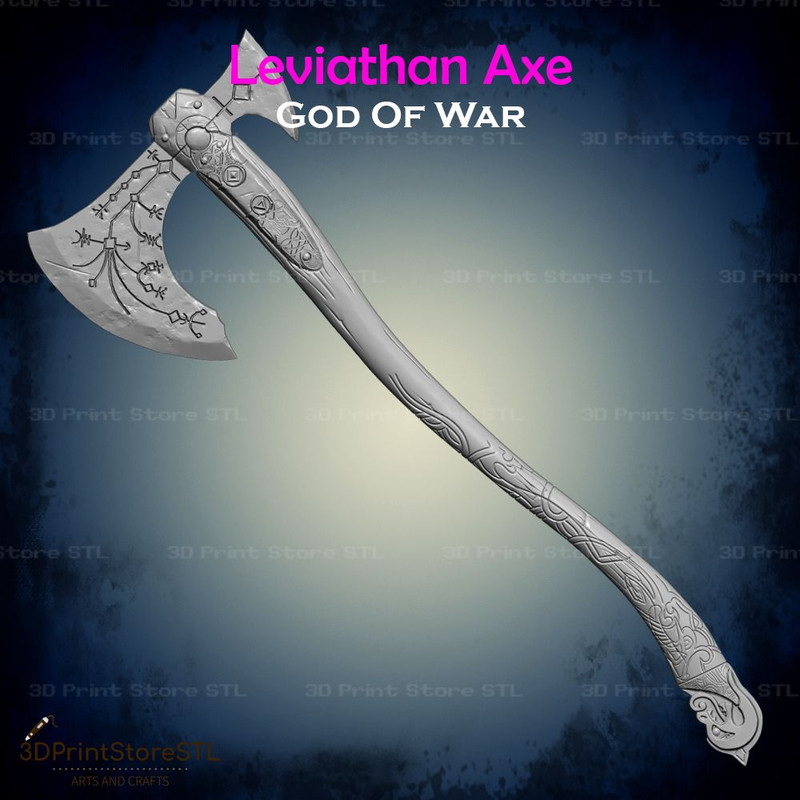 Leviathan Axe Cosplay God Of War STL File 3D Print Model 3