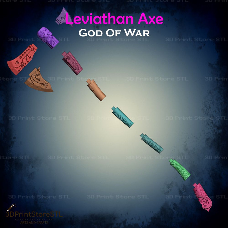 Leviathan Axe Cosplay God Of War STL File 3D Print Model 4