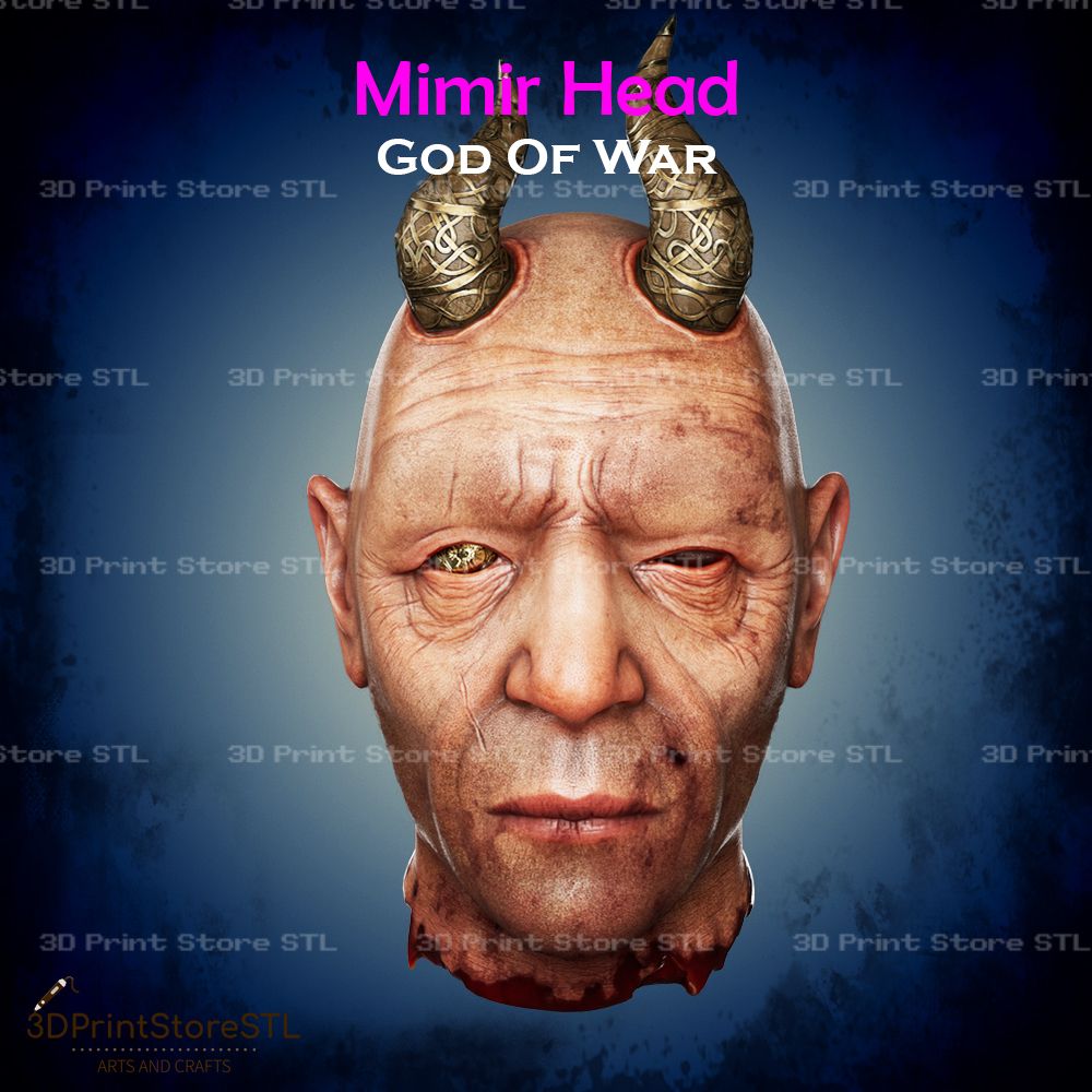 Mimir Head Cosplay God Of War STL File 3D Print Model 4