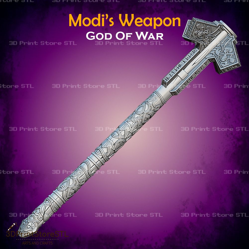 Modi Weapon Cosplay God Of War STL File 3D Print Model 0