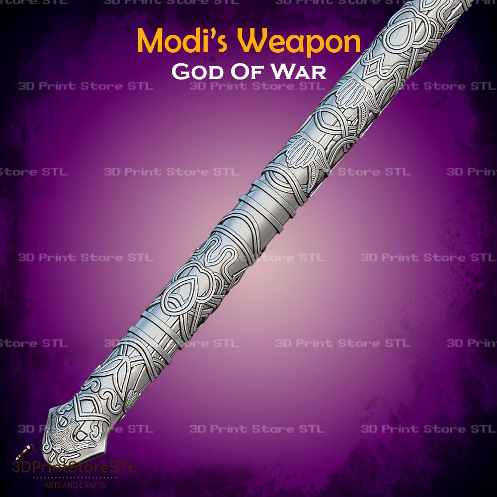 Modi Weapon Cosplay God Of War STL File 3D Print Model 2