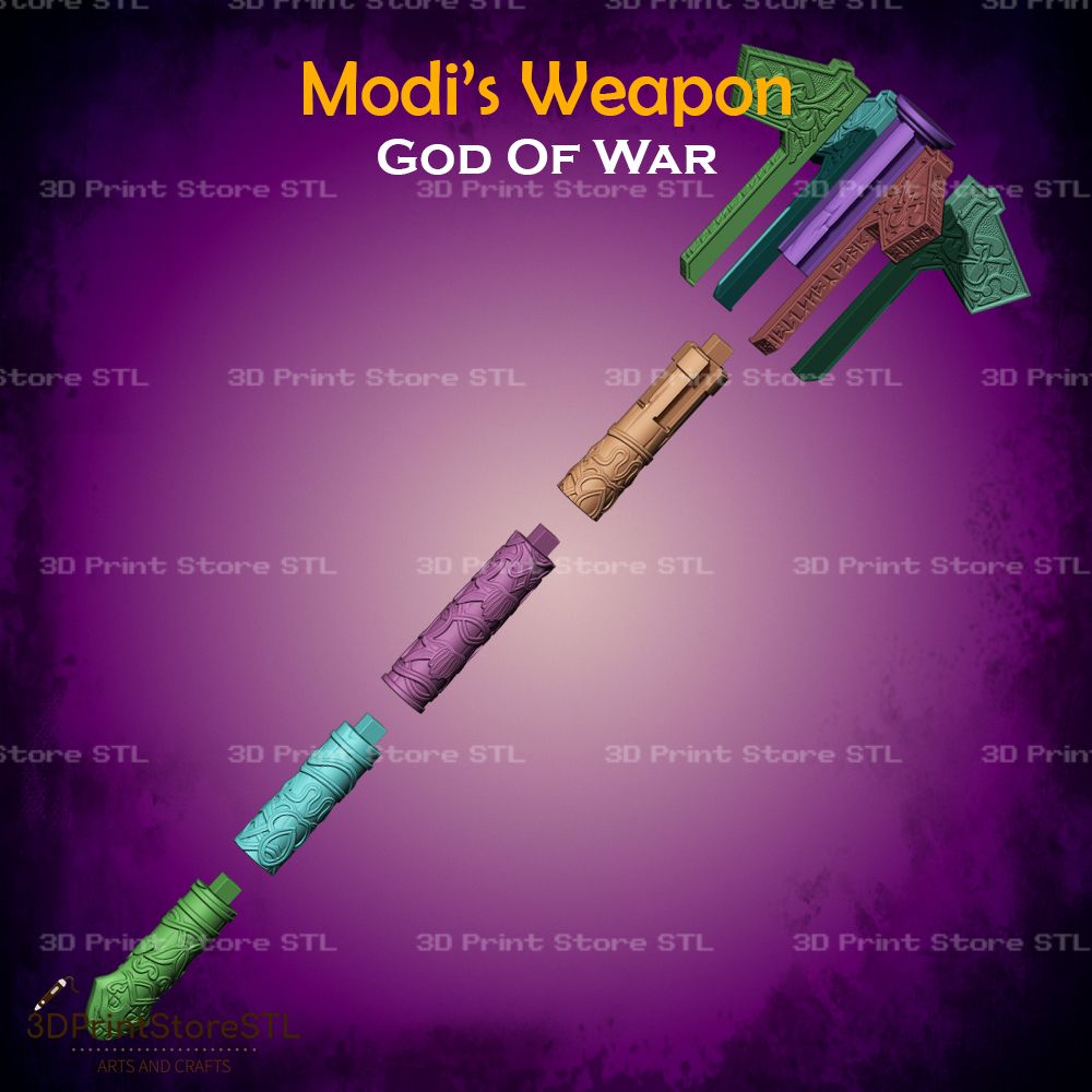 Modi Weapon Cosplay God Of War STL File 3D Print Model 3
