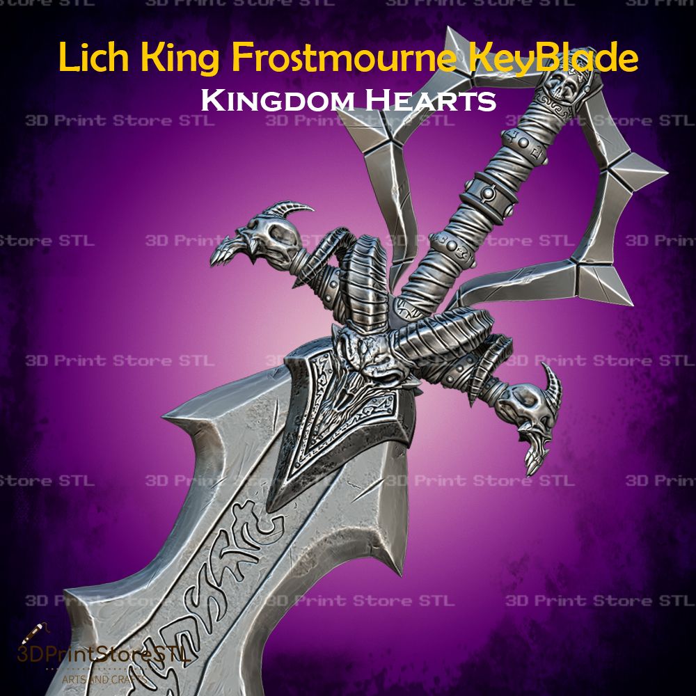 Lich King Frostmourne Blade Cosplay Kingdom Hearts STL File 3D Print Model 2