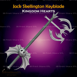jack skellington keyblade cosplay kingdom hearts - stl file 3d print model