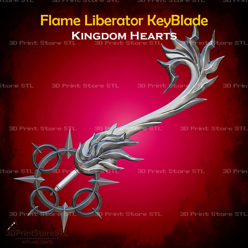 Flame Liberator Keyblade Cosplay Kingdom Hearts STL File 3D Print Model 0