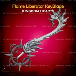 flame liberator keyblade cosplay kingdom hearts - stl file 3d print model