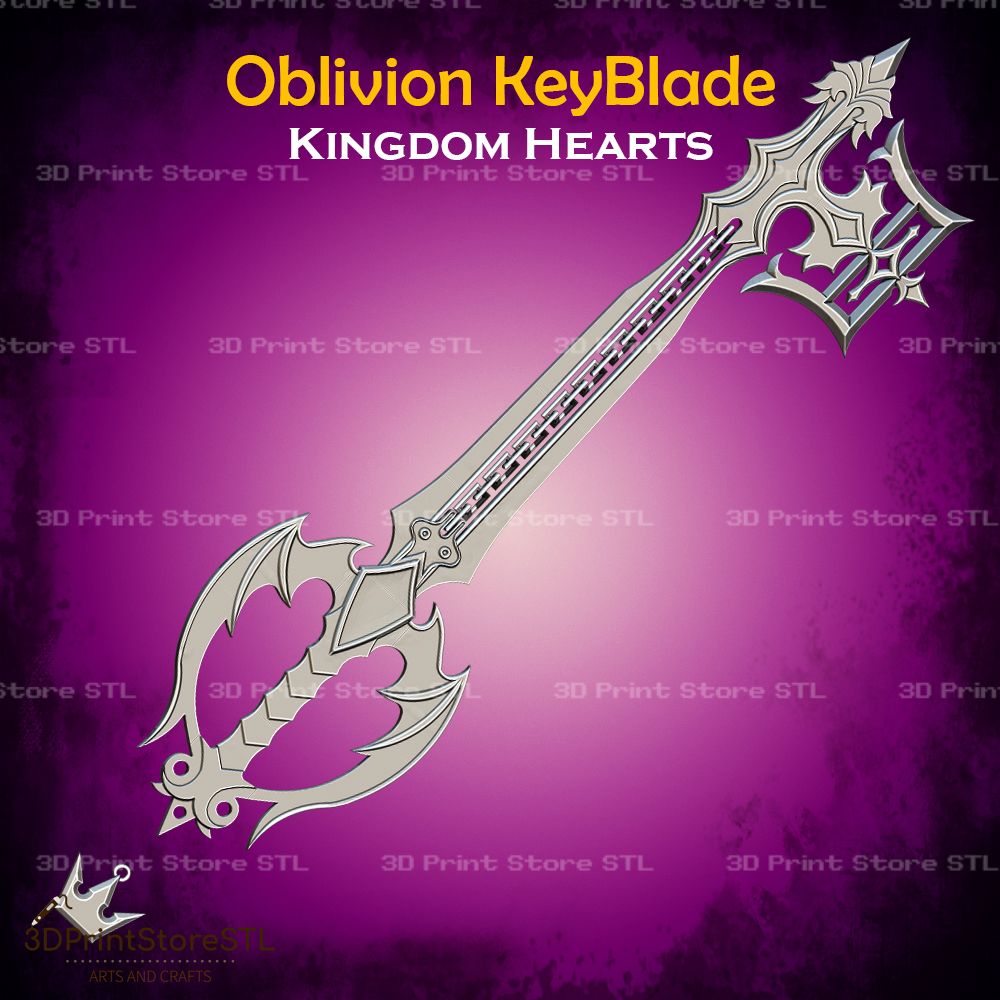 Oblivion KeyBlade Cosplay Kingdom Hearts STL File 3D Print Model 0