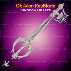 oblivion keyblade cosplay kingdom hearts - stl file 3d print model