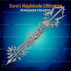 sora keyblade ultima cosplay kingdom hearts - stl file 3d print model