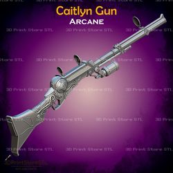 caitlyn gun cosplay arcane - stl file 3d print model