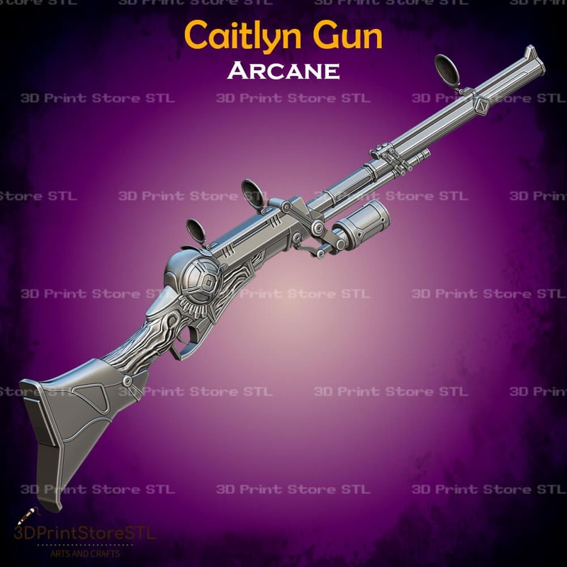 Caitlyn Gun Cosplay Arcane STL File 3D Print Model 0