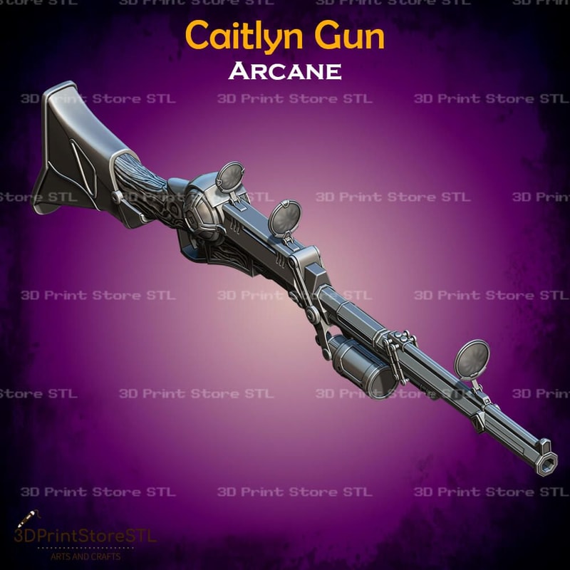 Caitlyn Gun Cosplay Arcane STL File 3D Print Model 4
